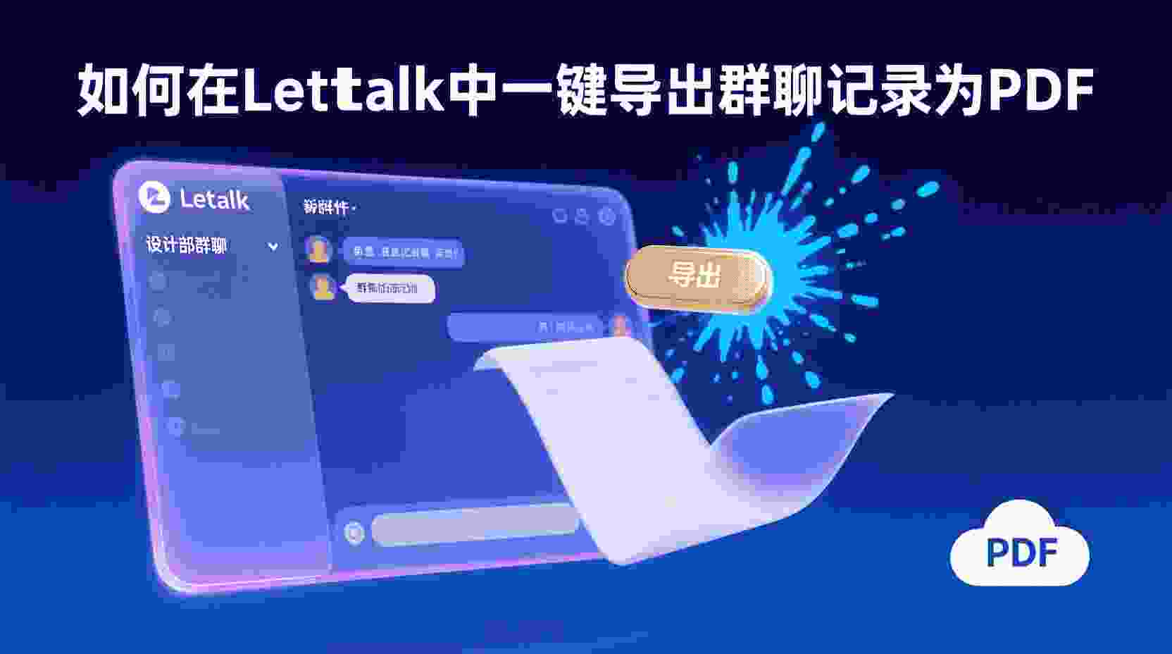 如何在Letstalk导出聊天记录为PDF, Letstalk聊天记录导出PDF步骤, Letstalk群聊导出PDF失败怎么解决, Letstalk导出PDF是否支持图片, 怎么把Letstalk私聊保存为PDF, Letstalk导出PDF与TXT区别, Letstalk导出功能在哪里打开, Letstalk聊天记录合规备份方法